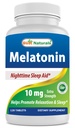Best Naturals Melatonin 10 mg (Non-GMO) Tabletter - Hjelper fremme avslapning og søvn - 120 Teller