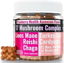 SHIZAM 17 Mushroom Complex Gummies for voksne Chaga Lions Mane Cordyceps Reishi Lion 's Mane Turkeytail Tyrkia Tail, bedre daglig kosttilskudd Alt for kapsler og pulver vitaminer Super-mat blanding 10
