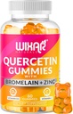 Quercetin Gummies - Quercetin 500mg med Bromelain, sink, vitamin C&D3 - Quercetin Gummy Kosttilskudd for immunstøtte og allergi - immunforsvar Booster vitaminer Supplement - 60 Chewable