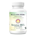 Dr. Clark Betaine HCL Supplement med Pepsin, 800 mg, 100 Gelatin kapsler