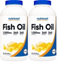 Nutricost Fish Oil Omega 3 Softgels med EPA & DHA (1000 mg Fish Oil, 560 mg Omega-3), 240 Softgels, Ikke-GMO, Glutenfri. (Pack of 2)