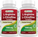 Beste Naturals L-Arginin L-Citrullin Complex 1000 mg 250 tabletter (250 antall (pakke med 2))