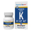 Superior Source Advanced Triple K - Bone Helse & Styrke Støtte Supplement - Immunitet Støtte Formula med vitaminer K1 & K2 - Vitamin Aids Kalsium Absorpsjon - 30 Instant Oppløselige Tabletter
