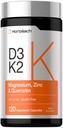 Horbäach Vitamin D3 K2 | 5000 IU D3 | 120 Kapsler | med magnesium, sink, og Quercetin | Vegetarisk, ikke-GMO, Glutenfri Supplement