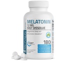 Bronson Melatonin 12mg rask oppløselig natt søvnhjelp støtte og avslapping støtte, 180 peppermynt vegetarisk Lozenges