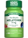 Naturens sannhet Melatonin 3 mg raske oppløsningstabletter | 180 greve | Naturlig Berry Flavor | Vegansk, ikke-GMO & Glutenfri kosttilskudd