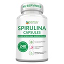 Spirulina Capsules 3000mg - 40 serveringer av organisk Spirulina Capsules - rik på protein, antioksidanter og vitaminer - 240 organisk Espírulina pulver - støtter immun- og kardiovaskulær helse