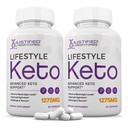 Bekreftede Laboratories (2 Pakke Livsstil Keto piller 1275MG ny og forbedret formel inneholder Apple Cider Vinegar Extra Jomfru Olive Olje pulver Grønn Te Leaf 120 Kapsler