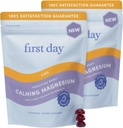 Første dag Magnesium for barn Gummier – rolige barn Magnesium Citrat Gummier å støtte søvn og avslapning – Bedtime Supplement med Suntheanine® L-Theanine, NO Melatonin - Jordbær - 30 dagers forsyning