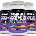 Ny AGE Magnesium Supplement -Powerful Glorine Citrate Malate Oxid Taurate Aspartate Gluconate Orotate & Mag Kloride Manganese Bone Helse og Bone Styrke, Joint Support- 270 Count