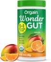 Orgain Organic Wonder Gut Fiber Supplement pulver, 5 i 1 Blande med 1 milliard Probiotika, Grønn, Vitamin C, Adaptogens for Gut Helse og Immun støtte, ikke-GMO, Orange Mango, 7,05 oz
