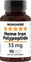 Heme jern polypeptid 11 mg - 90 vegetariske kapsler - jern Supplement Complex