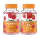 Livbar Magnesium + Vitamin D 5000 IE, Gummies Bundle - Great Tasting, Vitamin Supplement, Glutenfri, GMO Gratis, Chewable Gummy