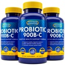 Ernæring Essentials Probiotika for kvinner og menn med naturlig Lactase Enzyme & Prebiotic Fiber for Digestive Helse - 80% + Sterkere Supplement for Gut Helse Support - 3 Antall 60 tabletter