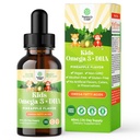 Kids DHA Omega 3 dråper - fettsyrer Omega 3 6 9 for hjernen, immunstyrke og visjon - ernæringsmessig DHA for barn for sunne nervesystem og fokus støtte - flytende kosttilskudd med EPA & ALA - 2 Fl Oz