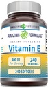 Amazing Formler E vitamin Supplement ® 400 IU Per Serving ® 240 Softgels ® Ikke-GMO | Glutenfri | laget i USA