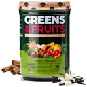 Nutrologi Grønn og frukter Powder-Naturlig laget Superfood, Beet pulver, Mushroom Blend, Probiotika, Digestive Enzymer, Fiber, Antioksidanter, Immunstøtte, Glutenfri - Vanilla Cinnamon