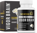 Vigor Brain Premium Nootropic Supplement - Konsentrasjon, hjerne og minne støtte - Formulert med 40 unike nootropiske ingredienser: DMAE, Choline, Fosfatidyserin, Bacopa Monnier & Huperzine A (1)
