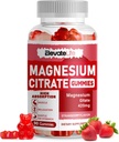 Magnesium Glycinate Gummies 1000mg - Sukkerfri magnesium Kalium Supplement med vitamin D, B6, CoQ10 for rolig mood og søvn støtte - 60 Jordbær Gummies