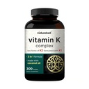 NatureBell vitamin K Complex - 300 Softgels - Leverer 2.600mcg vitamin K - Full Spectrum Bone & Heart Helse Støtte Supplement - høy absorpsjon K1 & K2 MK-4 & MK-7*