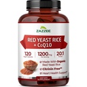 Ekstra styrke rød yeast ris med CoQ10 - 20X konsentrert 1200mg rød yeast ris Supplement med niacin coQ 10 og BioPerine for forbedret absorpsjon - ikke-GMO Vegan & ISO Lab testet (75 serveringer)