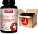 Jarrow Formler Vanlig styrke Metyl B-12 500mcg, kosttilskudd for cellulær energiproduksjon og hjerne helse støtte, 100 Cherry-Flavored Chewable tabletter, 100 dagers forsyning, pakke med 12