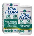 Vital Planet - Vital Flora Menn Over 55 Daglig Probiotic, 60 milliarder CFU, Diverse Strains, Organiske prebiotika, Immunstøtte, Digestiv Helse Shelf Stabile Probiotika for menn, 60 kapsler