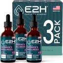 E2H Alle naturlige kvinners velvære, hormonbalanse og PMS Relief med svart cohosh, Dong Quai og Licorise Root for Hot Flash Relief (3 flasker)