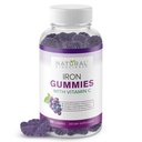 Iron Gummies med vitamin C for voksne og barn - Chewable Iron Supplement for jernmanglende anemi, rød blodcelle støtte, energi, immunfunksjon, hjerne helse, max absorpsjon, Grape Flavor, Vegan