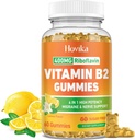 Vitamin B2 Gummies Riboflavin 400mg Supplement for menn og kvinner - ren magnesium, Ashwagandha, CoQ10, Omega 3, vitamin B12 - Migrain Relief & energi, nervesystem støtte - Sugar Free, 60 greve