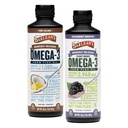 Barlean omega 3 flytende kosttilskudd Bundle, BlackBerry Smoothie Flax frøolje og Piña Colada fiskeolje kosttilskudd sett, 16 oz