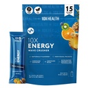 10X Health - Energi bølge Crusher - Energidrink med 200 mg kaffe, BCAA, B-vitaminer, akselerert absorpsjon - Tropisk Punch Pre-Workout Drink - 15 Drikkeblandingspakker (Wave Crusher - Energy)