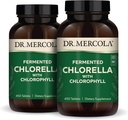 Dr. Mercola Fermentert klorella med klorofyll, 90 serveringer (450 tabletter), 2 flasker, kosttilskudd, støtter immun og organ helse, ikke GMO, NSF-sertifisert