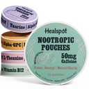 Nootropisk koffeinbukser, energipukker med 50 mg koffein | Taurin | Vitamin B12 | Alfa-GPC | L-theanin, fokus og energitilskudd Varierte pakker 5 Flavors