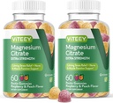 VITEEY Magnesium Gummies for voksne - 170 mg magnesium Citrat Gummy for ro, søvn, Nerve og muskel funksjonsstøtte - Vegan, Glutenfri - 120 tall
