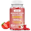 Magnesium Glykinat Gummies 500 mg - Magnesium Supplement med vitamin B6 for voksne og magnesium for barn - Calm Magnesium for søvn, Mood, Muskelstøtte - Jordbær Flavor, 60 Gummies