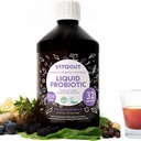 VITAGUT flytende probiotika, prebiotika og postbiotika 3-i-1 organiske, levende probiotika for kvinner og menn - Probiotika for digestive helse, 50 milliarder CFU, 19 Fermenterte urter, Vegan probiotika for gut helse