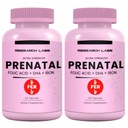Forskning Labs Prenatal Vitaminer for kvinner 2 Fer 1 Ad: 6X Mer Biotilgjengelig Metylert Folat Folic Acid MTHF 5