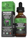 PLANTORIGIN-USDA organisk flytende hjernesupplement - Plantbaserte nootropiske dråper for fokus, minne og mental klarhet - Vegan, ikke-GMO, koffein-fri, Ashwagandha, Ginseng, Ginkgo, Rhodiola - laget i USA