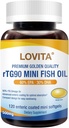 Lovita rTG 90 Mini Fish Oil, 2000mg daglig henda høy absorpsjon rTG Form, 90% Omega-3 | Burpless, lett å svelge | Støtte Sunn hjerte, hjerne og øyne | 120 Enterisk-koblede Softgels