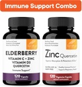 Sandhus immunstøtte Combo | Elderberry & Zinc Quercetin Capsules Bundle | Støtter immun helse