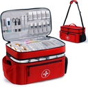 BAGSFY reisemedisin Bag Arrangør, medisinsk veske tom, pilleflaskeorganisator for hjem, stor medisinsk lagring, reise bærende saken førstehjelpssett vesker tomme, nødsett.