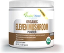 Organic 11 Mushroom Powder - USDA Certified - Lion's Mane, Reishi, Cordyceps, Maitake, Shiitake, Tyrkia Tail, Chaga, Zhuling, Wood Ear, Poria Cocos, Hime-Matsutake - Immunity & Energy, Ingen fyllstoff