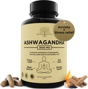 Organic Ashwagandha Root & Irish Sea Moss – 3 600 mg Ashwagandha Supplement med svart frøolje, & Burdock Root – Herbal Supplement for energi, Stress Relief, Extra styrke, 60 Caps
