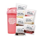 TransformHQ måltid utskiftning riste variasjon boks med rosa Shaker, 7 enkelt-Serving Shake pakker