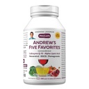 ANDREW LESSMAN Andrews fem favoritter 240 kapsler - gir 200 mg Hver av Coenzym Q-10, Resveratrol, EGCG, Pomegranat og Alpha Lipoic Acid, Kraftig Anti-Oksydant støtte, Ingen additiver
