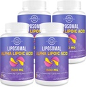 Liposomal Alpha Lipoic Acid 1500mg - med acetyl-L-karnitin 900mg & Ubiquinol 100mg & vitamin E 15mg,ALA Supplement for antioksidanter glucosemetabolisme Nerve energi,60 Softgels (4 flaske)