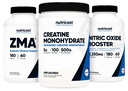 Nutricost Creatine 500 gram, nitric oksid 180 kapsler og ZMA 180 kapsler Bundle