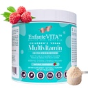 Alt i ett barn vitaminer, 90 dagers forsyning, pulver multivitamin med probiotika, immunstøtte, gut helse, vegan D3, sukkerfri, ikke GMO, naturlig flavor, lege formet, daglig ernæring