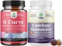 Bundle av G-Curve Rumpe og brystforbedring piller - Herbal Enhancementer kan støtte kroppen Sculpting kurver og høy absorpsjon Kalsium Gummies for kvinner med vitamin D3 for bein helse og immunstøtte